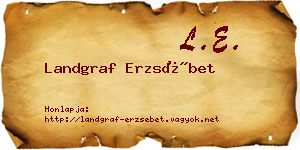 Landgraf Erzsébet névjegykártya